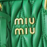 Miu Miu Arcadie matelassé nappa leather bag green - Image 8