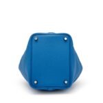 Hermes Clemence Picotin Lock Bag Silver Hardware-Blue Bag - Image 6