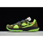Off White x Nike Green/Brown Nylon And Suede Zoom Terra Kiger 5 Low Top Sneakers - Shoes