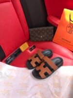 Hermes Chypre Sandal Leather Sandals Slippers - Shoes - Image 3