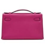 Hermes Rose Pourpre Swift Kelly Pochette Palladium Hardware - Image 3