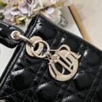Dior Small Lady Dior Bag Powder Black Patent Cannage Calfskin Golden Hardware - Bag - Image 3