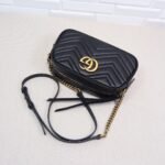 GUCCI Calfskin Matelasse GG Marmont Chain Shoulder Bag Black - Bag - Image 6
