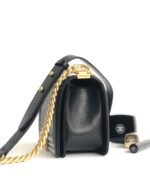 Chanel Boy Flap Quilted Calfskin Gold-tone New Medium Black - Image 4