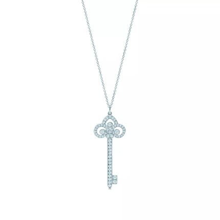 Tiffany Keys Fleur de Lis Key Pendant Necklace