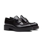 PRADA Spazzolato Metal Triangle Logo 50mm Loafers - Shoes