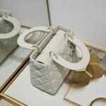 Dior Small Lady Dior Bag White Ultramatte Calfskin - Bag - Image 4