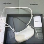 BALENCIAGA Le Cagole mini studded croc-effect leather shoulder bag white - Bag - Image 3