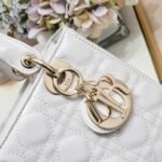 Dior Small Lady Dior Bag Powder White Patent Cannage Calfskin Golden Hardware - Bag - Image 6