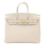 Hermes Birkin Togo Retourne Bag Golden Hardware -White