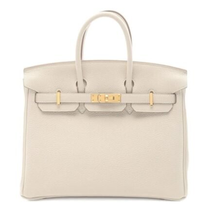 Hermes Birkin Togo Retourne Bag Golden Hardware -White