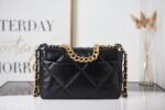 Chanel Calfskin Quilted Large Chanel 19 Flap Black -Golden - Bag - Image 6