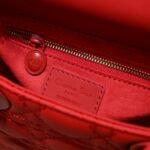 Dior Small Lady Dior Bag Red Ultramatte Calfskin - Bag - Image 8