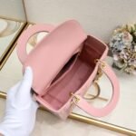 Dior Medium Lady Dior Bag Pink Cannage Calfskin Golden Hardware - Bag - Image 7