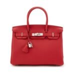 Hermes Rouge Casaque and Rouge H Togo Verso Birkin Palladium Hardware