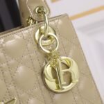 Dior Small Lady Dior Bag Powder Sand-Colored Patent Cannage Calfskin Golden Hardware - Bag - Image 6