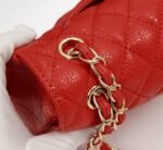 Chanel Classic Double Flap Bag Red Caviar Golden Hardware - Bag - Image 6