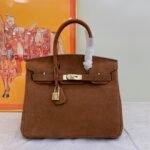 Hermes Birkin Bag Doblis Bag Golden Hardware -Brown Bag