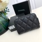 Chanel Caviar Leather Card Case Silver Buckle Card Case - Black - Image 5