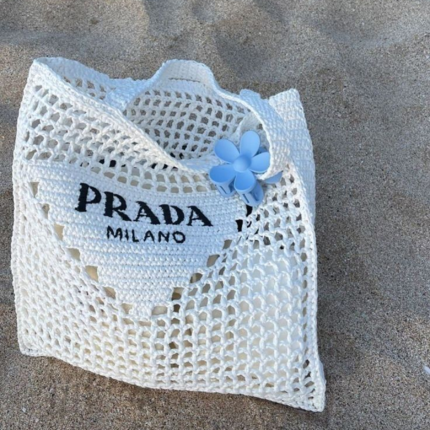 Prada Crochet tote bag Raffia Small bag