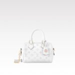 LV Nano Speedy Bandoulière 20 Monogram Embossed Calfskin-White - Bag