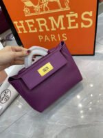 Hermes 2424 Togo Swift Gold Hardware Purple - Bag - Image 3