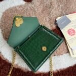 [TOP] Dolce & Gabbana Chain Tote Crossbody Bag - Green Crocodile Print Bag - Image 6