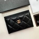 Chanel CLASSIC CARD HOLDER Grained Calfskin & Gold-Tone MetalBlack -Wallet - Image 2