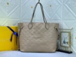 LOUIS VUITTON LV Monogram Empreinte Leatherr Canvas Neverfull MM Turtledove Bag - Image 2
