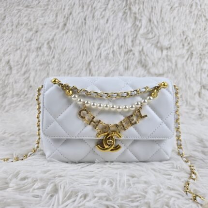 Chanel 24A Pearl Mini Flap Bag-White - Bag