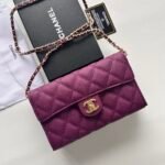 Chanel Chain Shoulder Crossbody Small Bag - Purple Bag - Image 4
