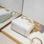 Dior Small Lady Dior Bag White Cannage Calfskin Golden and White Paint Hardware - Bag - Image 4