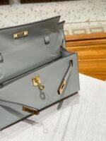Hermes Kelly Mini 1st Kelly Pochette Generation Epsom Palm Leather-Light Blue - Image 5