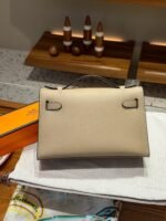 Hermes Kelly Mini 1st Kelly Pochette Generation Epsom Palm Leather-Trench Coat Gray - Image 2