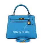 Hermes Kelly Sellier Bleu Zanzibar Epsom Gold Hardware - Image 3