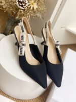 Dior J'Adior Slingback Pump Black Technical Fabric-Shoes - Image 5
