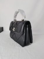 Chanel Top Handle Flap Bag Lambskin - Black - Image 4