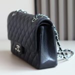 [TOP]Chanel Classic Flag Bag Medium Classic Double Flap Bag SO Black Crumpled Calfskin Silver Hardware - Bag - Image 8