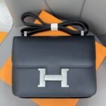Hermes Constance leather Silver crossbody bag