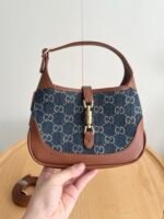 Gucci Jackie 1961 Mini Shoulder Bag GG Denim Blue/Ivory - Bag - Image 5