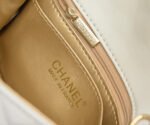 Chanel Classic Flag Bag Pearl Crush Mini Square White Calfskin Light Gold Hardware - Bag - Image 21