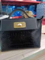 Hermes 2424 Gold Hardware Black Alligator - Bag - Image 2