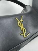 Saint Laurent YSL Vintage Bowling Bag - Black Leather Bag - Image 7