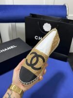 CHANEL Raffia Espadrilles Flats Beige Black - Shoes - Image 3
