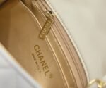 Chanel Classic Flag Bag Pearl Crush Mini Square White Calfskin Light Gold Hardware - Bag - Image 6
