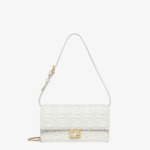 Fendi Baguette Wallet With Chain - White