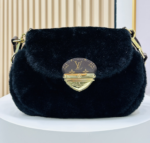 Louis Vuitton Sunset Black Woolen Leather Bag