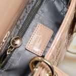 Dior Small Lady Dior Bag Powder Patent Cannage Calfskin Golden Hardware - Bag - Image 9