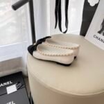 Chanel Calfskin Patent Calfskin Ballet Flats Vntage White- Shoes - Image 8