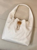 Chanel Maxi Hobo Bag Calfskin & Gold-Tone Metal - Light Beige - Image 3